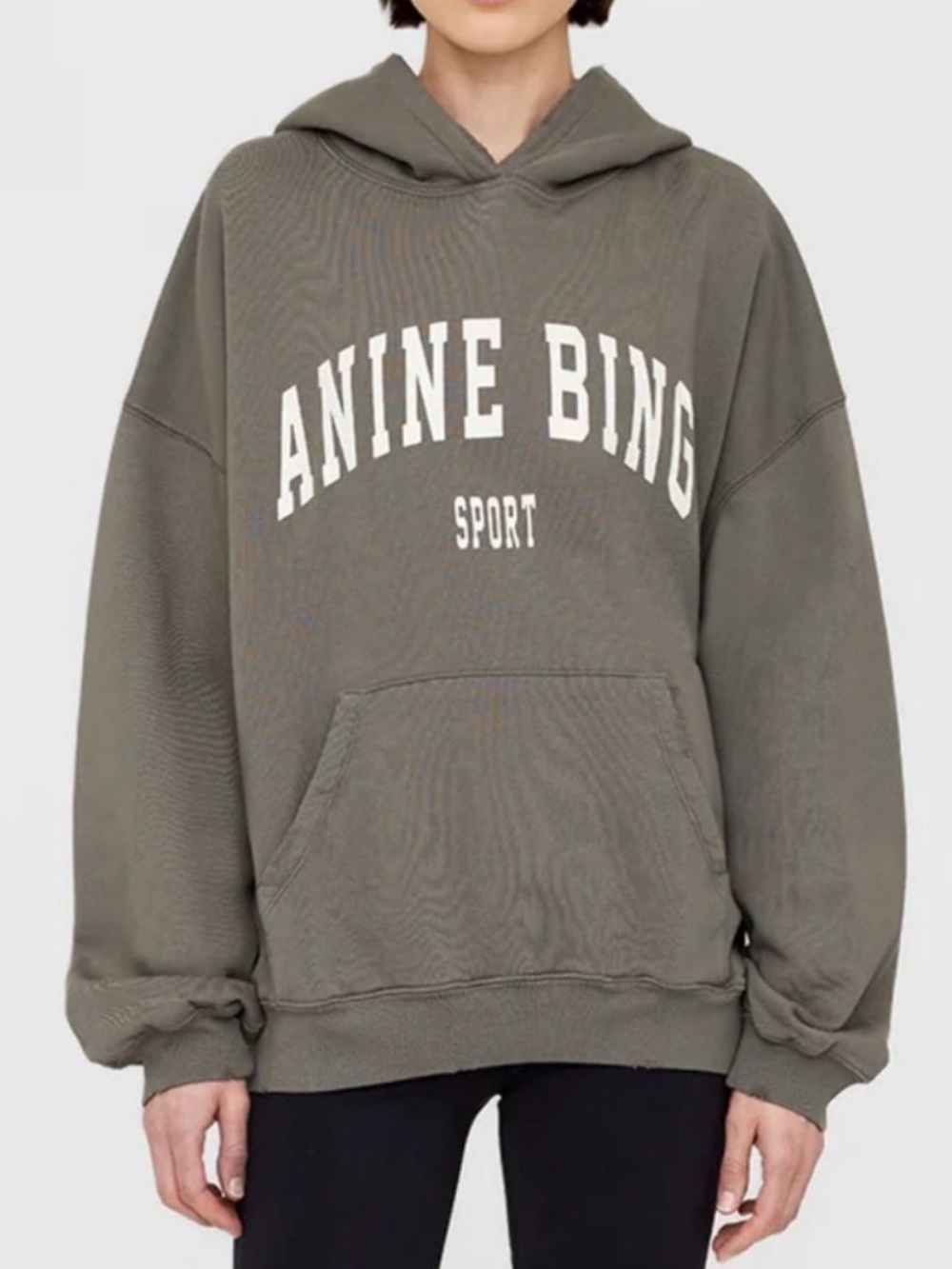 💗NWT Anine Bing Harvey Hooded Sweatshirt in Olive Size - Size Large